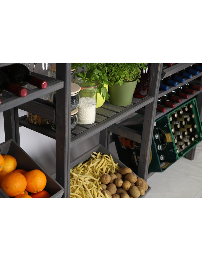 Regały/meble wielofunkcyjne - Regał Drewniany LSR – 4 półki na skrzynki – szary - product MODO24.PL 14