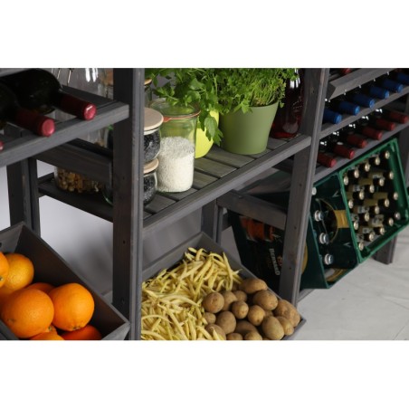 Regał Drewniany LSR – 4 półki na skrzynki – szary