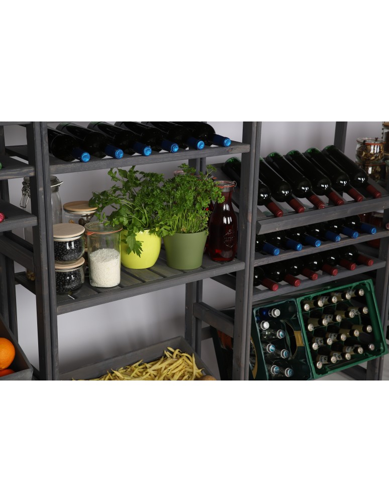 Regały/meble wielofunkcyjne - Regał Drewniany LSR – 4 półki na skrzynki – szary - product MODO24.PL 16