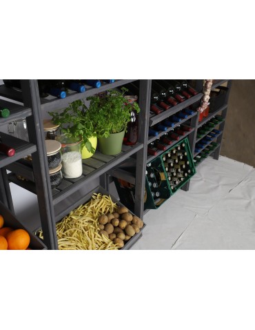 Regały/meble wielofunkcyjne - Regał Drewniany LSR – 4 półki proste – szary - product 13