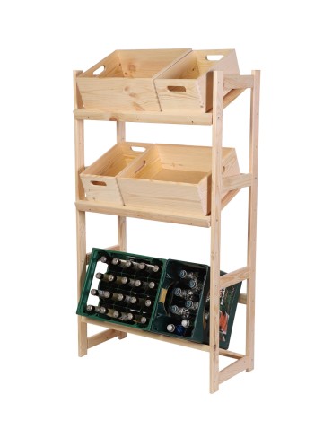 Regały/meble wielofunkcyjne - Regał Drewniany LSR – 3 półki na skrzynki - product 3