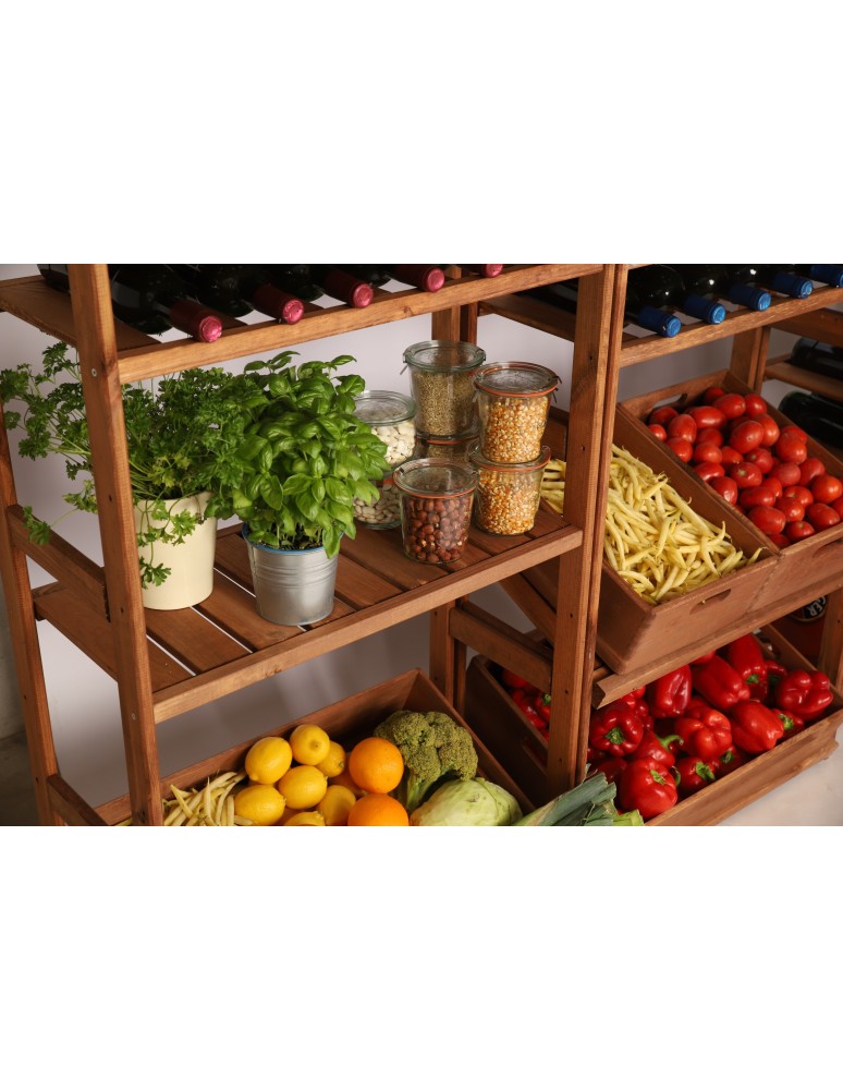 Regały/meble wielofunkcyjne - Regał Drewniany LSR – 3 półki na skrzynki – brązowy - product MODO24.PL 15