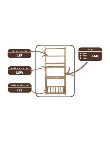 Regały/meble wielofunkcyjne - Regał Drewniany LSR – 3 półki proste - product 10