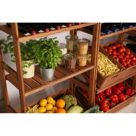 Regał Drewniany LSR – 3 półki proste – brązowy