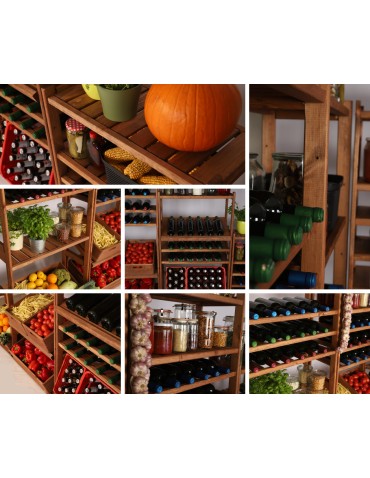 Regały/meble wielofunkcyjne - Regał Drewniany LSR – 7 półek na wino – Brązowy - product 12