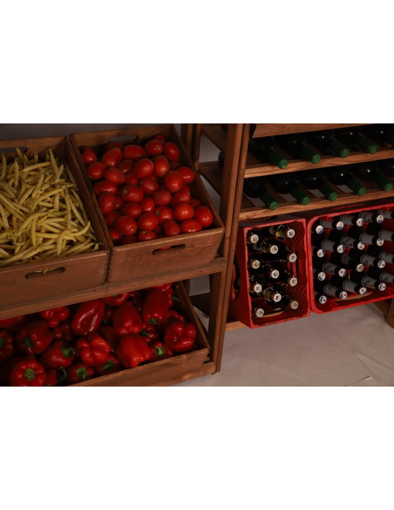 Regały/meble wielofunkcyjne - Regał Drewniany LSR – 7 półek na wino – Brązowy - product MODO24.PL 14