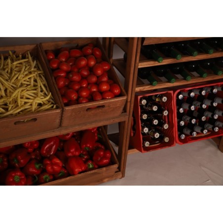 Regał Drewniany LSR – 7 półek na wino – Brązowy