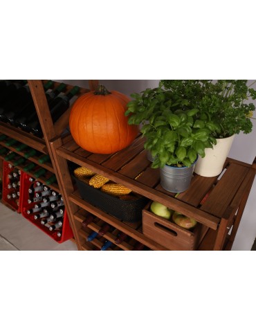 Regały/meble wielofunkcyjne - Regał Drewniany LSR – 7 półek na wino – Brązowy - product 15