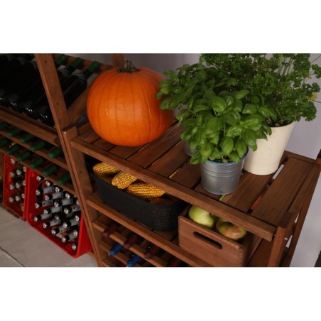 Regał Drewniany LSR – 7 półek na wino – Brązowy