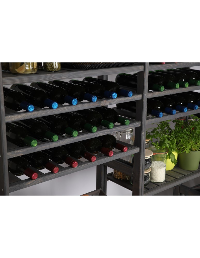 Regały/meble wielofunkcyjne - Regał Drewniany LSR – 7 półek na wino – Szary - product MODO24.PL 12
