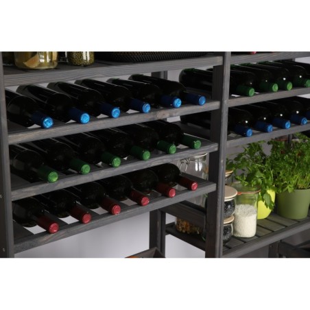 Regał Drewniany LSR – 7 półek na wino – Szary