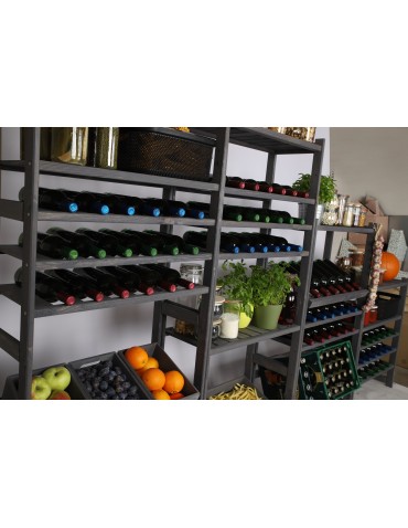 Regały/meble wielofunkcyjne - Regał Drewniany LSR – 7 półek na wino – Szary - product 13