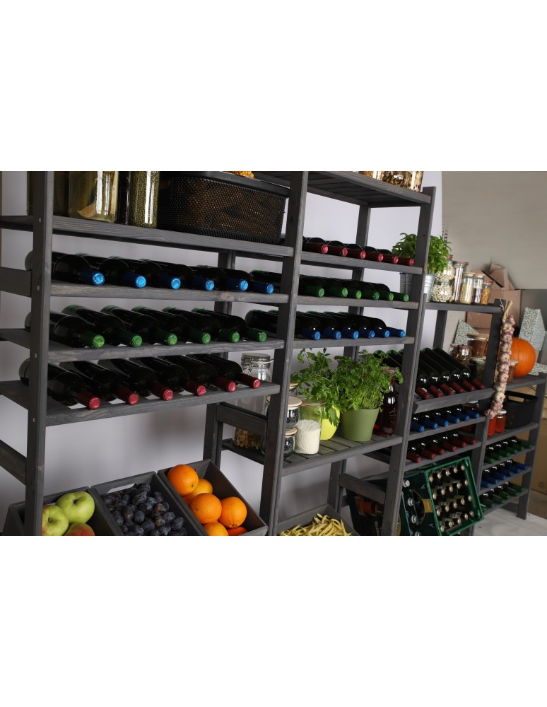 Regały/meble wielofunkcyjne - Regał Drewniany LSR – 7 półek na wino – Szary - product MODO24.PL 13