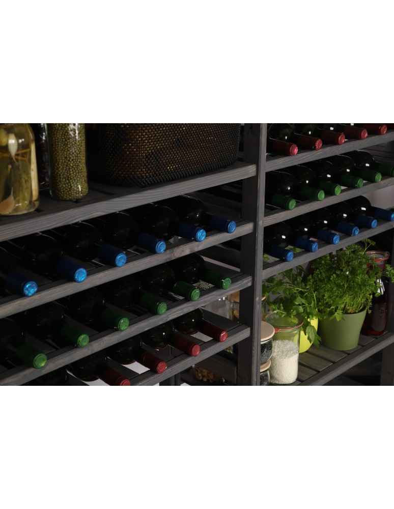 Regały/meble wielofunkcyjne - Regał Drewniany LSR – 7 półek na wino – Szary - product MODO24.PL 14