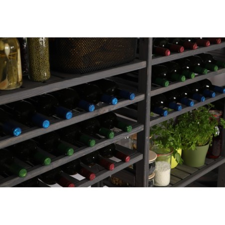 Regał Drewniany LSR – 7 półek na wino – Szary