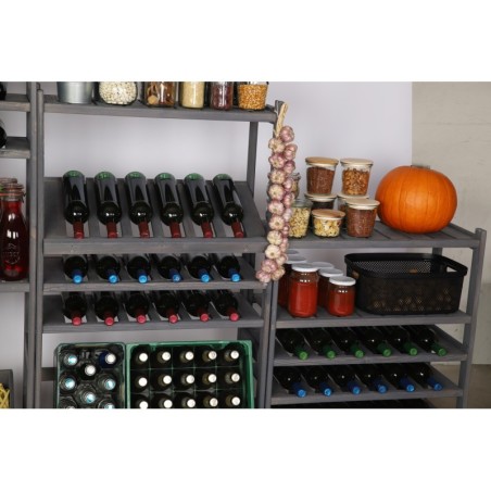 Regał Drewniany LSR – 7 półek na wino – Szary