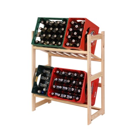 Regał Drewniany LSR – 2 półki na skrzynki