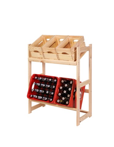 Regały/meble wielofunkcyjne - Regał Drewniany LSR – 2 półki na skrzynki - product 3