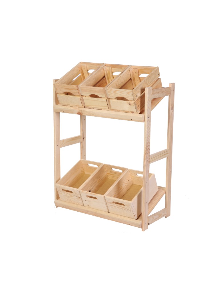 Regały/meble wielofunkcyjne - Regał Drewniany LSR – 2 półki na skrzynki - product MODO24.PL 21