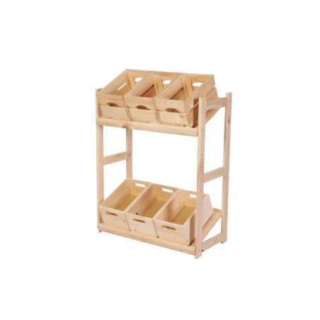 Regał Drewniany LSR – 2 półki na skrzynki