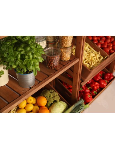 Regały/meble wielofunkcyjne - Regał Drewniany LSR – 2 półki na skrzynki – Brązowy - product 12