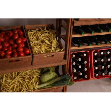 Regał Drewniany LSR – 2 półki na skrzynki – Brązowy