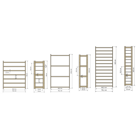 Regał Drewniany LSR – 2 półki na skrzynki – Szary