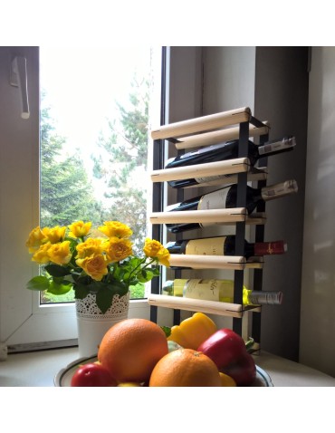 Regały na butelki szklane/PET RW-8  Przechowywanie alkoholu w domu - 4 komorowy stojak na wino RW-8 1x4 - product 7