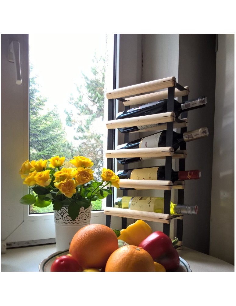 Regały na butelki szklane/PET RW-8  Przechowywanie alkoholu w domu - 4 komorowy stojak na wino RW-8 1x4 - product MODO24.PL 7