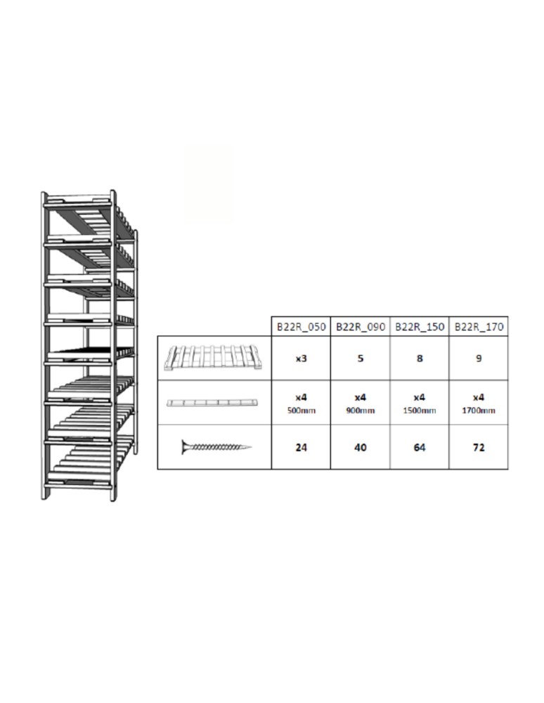 Seria B22 - Trzypiętrowy regał B22 na 21 Butelek –  50x80x28 cm - product MODO24.PL 7
