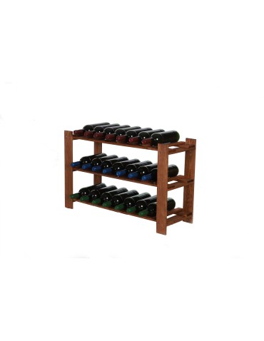 Seria B22 - Trzypiętrowy regał B22 na 21 Butelek –  50x80x28 cm – Brązowy - product 3