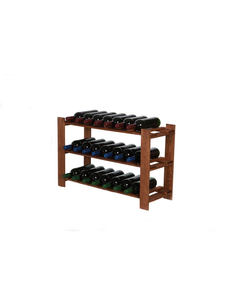 Seria B22 - Trzypiętrowy regał B22 na 21 Butelek –  50x80x28 cm – Brązowy - product MODO24.PL 3