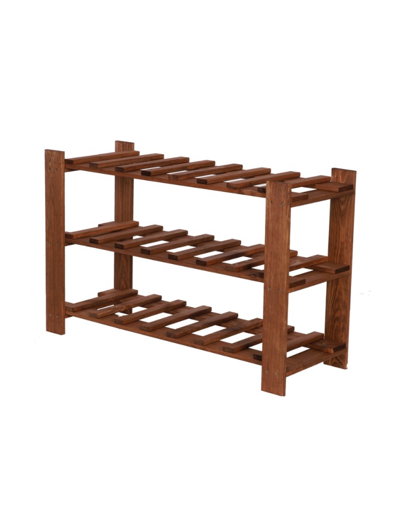 Seria B22 - Trzypiętrowy regał B22 na 21 Butelek –  50x80x28 cm – Brązowy - product MODO24.PL 2