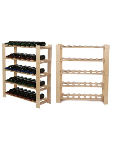 5 piętrowy Regał B22 na 35 Butelek –  90x80x28 cm