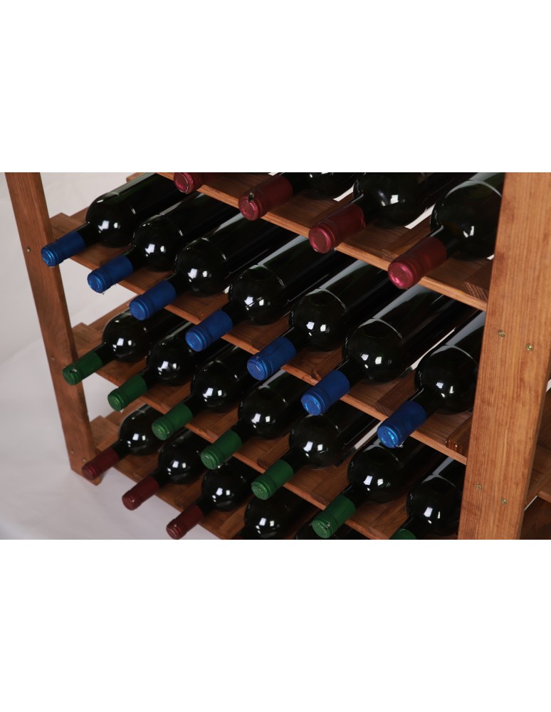 Seria B22 - 5 piętrowy Regał B22 na 35 Butelek –  90x80x28 cm – Brązowy - product MODO24.PL 10