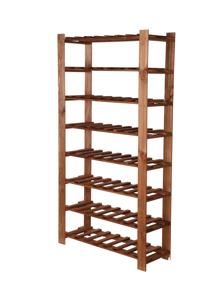 Seria B22 - 8 piętrowy Regał B22 na 56 Butelek – 150x80x28 cm – Brązowy - product MODO24.PL 6