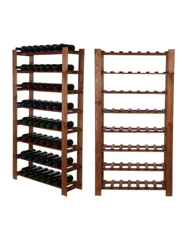 8 piętrowy Regał B22 na 56 Butelek – 150x80x28 cm – Brązowy