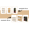 Regał na Skrzynki Transportowe (6szt) – Plastik/ Naturalne Drewno – 108X102X32 cm