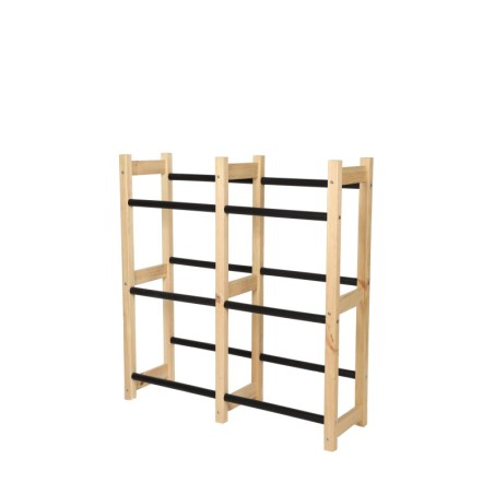 Regał na Skrzynki Transportowe (6szt) – Plastik/ Naturalne Drewno – 108X102X32 cm