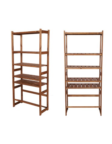 Regał Drewniany LSR półki mieszane 5+1 – brązowy