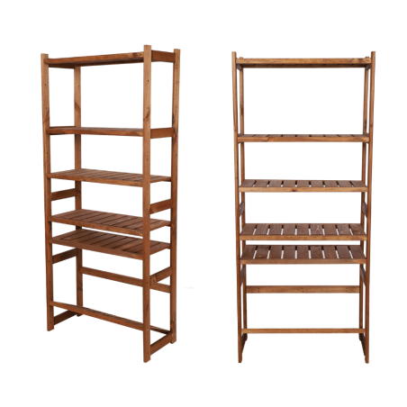 Regał Drewniany LSR półki mieszane 5+1 – brązowy