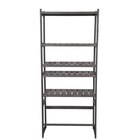 Regał Drewniany LSR 5 półek prostych 1 na skrzynkę – szary