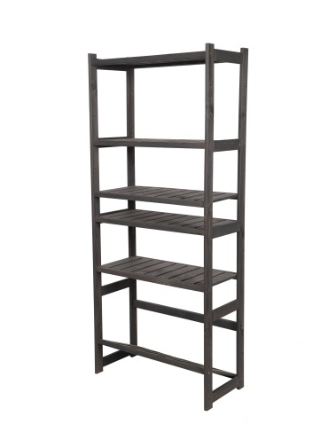 Regały/meble wielofunkcyjne - Regał Drewniany LSR 5 półek prostych 1 na skrzynkę – szary - product 3