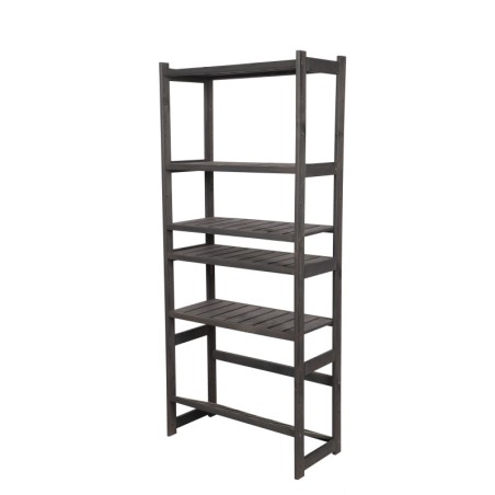 Regał Drewniany LSR 5 półek prostych 1 na skrzynkę – szary