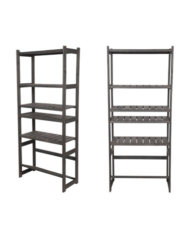 Regał Drewniany LSR 5 półek prostych 1 na skrzynkę – szary