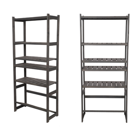 Regał Drewniany LSR 5 półek prostych 1 na skrzynkę – szary