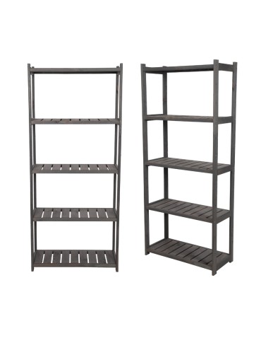 Regał Drewniany LSR 5 półek prostych – szary