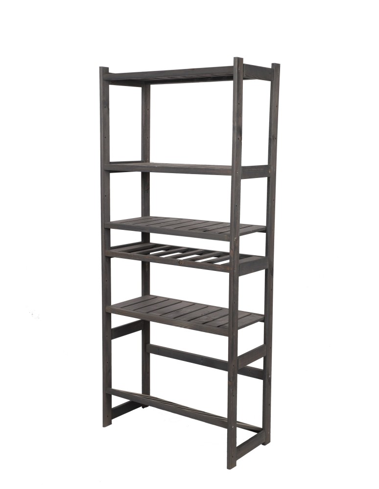 Regały/meble wielofunkcyjne - Regał Drewniany LSR półki mieszane 4 + 1 + 1 – szary - product MODO24.PL 2