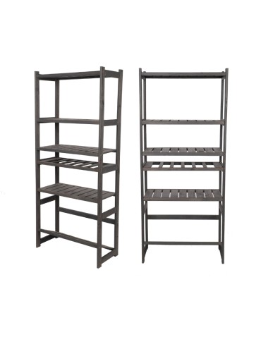 Regał Drewniany LSR półki mieszane 4 + 1 + 1 – szary