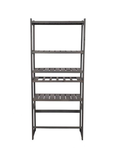 Regały/meble wielofunkcyjne - Regał Drewniany LSR półki mieszane 4 + 1 + 1 – szary - product 4